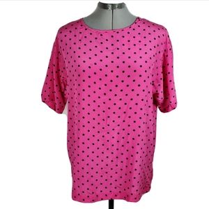 AnnTaylor studio vintage polka-dot silk blouse Med